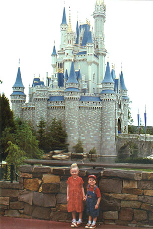 Autumn and Wiley in front of Cinderella's Castle