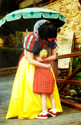 Snow White gives Autumn a hug