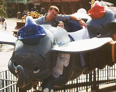 Chad and Wiley on the Dumbo ride