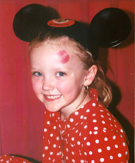 Autumn proudly displays her kiss from Cinderella